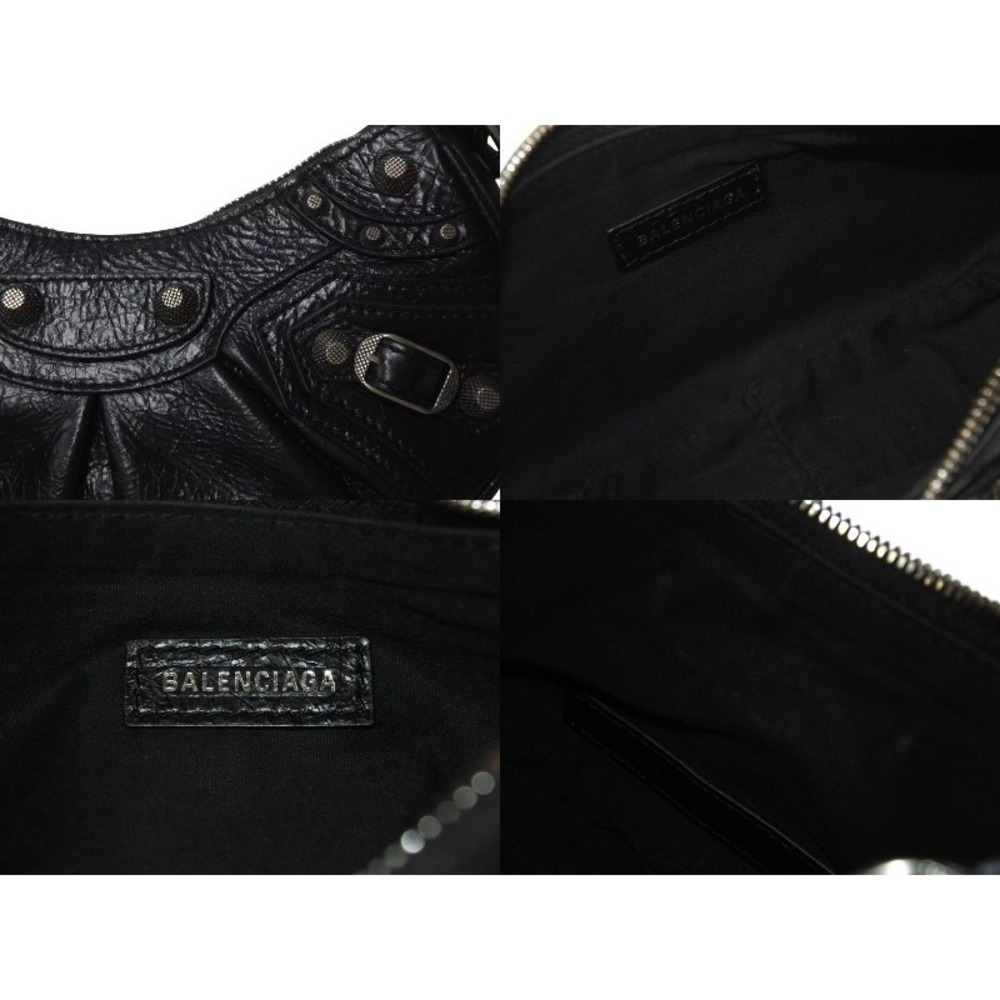 BALENCIAGA LE CAGOLE XS One Shoulder Hobo bag black leather - Picture 9 of 10